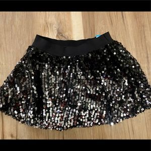 NWT Justice black sequined skirt